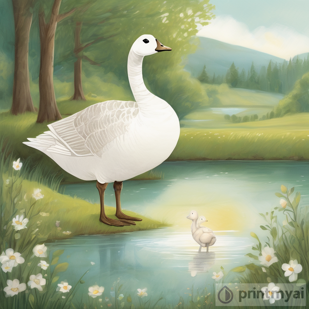 A little Goose  named Gloria the little Goose hatches from her egg, surrounded by the peaceful valley with tall, whispering trees and shimmering lakes. Gracie, her mother, watches over her with loving eyes