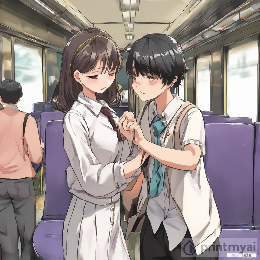 young girl in a short tailor being fingered by an high school student in a train